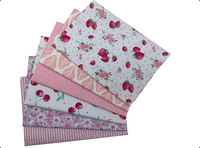 Tissu brocart 100 % coton peigné tissé léger résistant à l'abrasion, imprimé floral botanique pastoral uni, pour artisanat et patchwork DIY