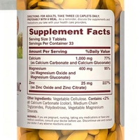 Comprimés de calcium végétarien, comprimés de calcium, magnésium et zinc, supplément de calcium, minéraux pour l'immunité et anti-fatigue