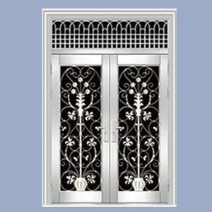 Morgan commercial home and residential security steel double entry doors stainless steel