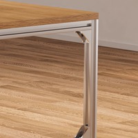 Profilé en aluminium de table d'ordinateur de style panneau de bois moderne et simple pour l'usage d'établi de négociation de conférence d'immeuble de bureaux