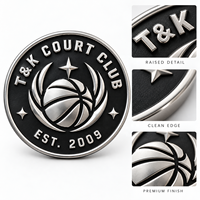 Écusson TPU rond 3D gaufré personnalisé de qualité supérieure, motif étoile de basketball, pour maillot de basketball, uniforme d'équipe, veste de survêtement, étiquette TPU