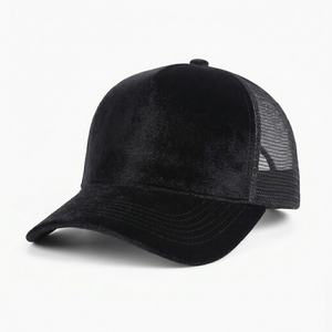 Casquettes rétro de haute qualité, ajustables, en maille, avec fermeture snapback, 5 panneaux, logo brodé 3D, casquette de camionneur en velours - Product Image 2