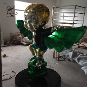 Blve ป๊อปอาร์ตตกแต่งบ้านขนาดชีวิตที่อุดมไปด้วยสแตนเลสรูปปั้นที่ร่ำรวยชุบสเปรย์ไฟเบอร์กลาสรูปปั้นผูกขาด - Product Image 3