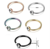 Cincin Hidung Getta OEM 316L CZ Stainless Steel L-Bend, Anting Hidung Berlian, Perhiasan Tindik untuk Wanita Pria, Bersertifikat ASTM, Cocok untuk Pernikahan