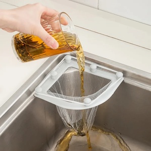 Kitchen Triangle Drainage Rack <b>Plastic</b> Sink Strainer <b>Colander</b> Suction Cup Rack for Fruit Vegetable Drainer Kitchen Storage Sink - Product Image 5