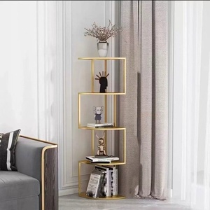 Estantería <span class=keywords><strong>de</strong></span> Esquina Triangular <span class=keywords><strong>de</strong></span> Hierro para Libros, Mueble <span class=keywords><strong>de</strong></span> Almacenamiento para Sala <span class=keywords><strong>de</strong></span> Estar y Dormitorio, Estante <span class=keywords><strong>de</strong></span> Exhibición para el Hogar - Product Image 2