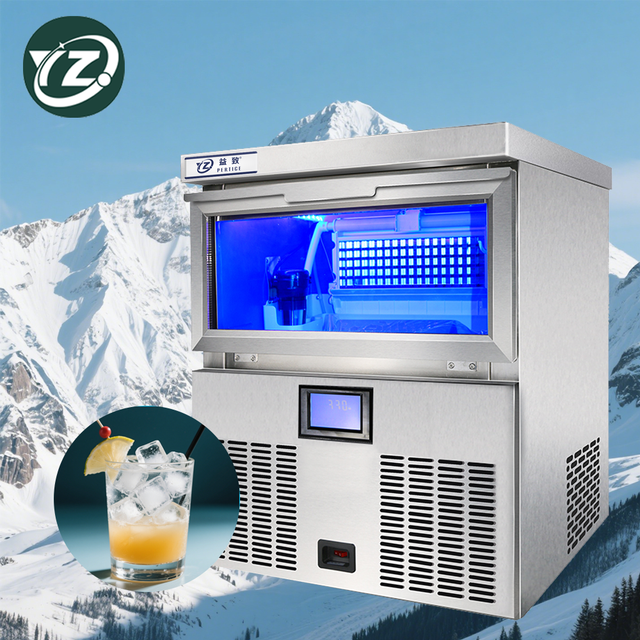 100Kg/24H Professional Ice Maker Machine Commercial Clear Ice Cube Machine Restaurant Supplies