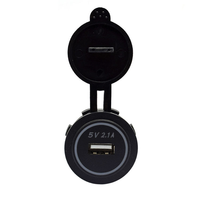 Cargador de Coche 12V 24V con Puerto USB-A 2.1A Individual e Indicador Luminoso Integrado, Adaptador de Carga para Coche, Barco, RV, Camión