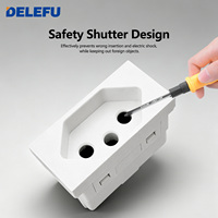 DELEFU Módulo de Enchufe Estándar Brasileño NBR14136 10A 250V Cobre Puro PC Ignífugo Obturador de Seguridad Enchufe Modular de Pared