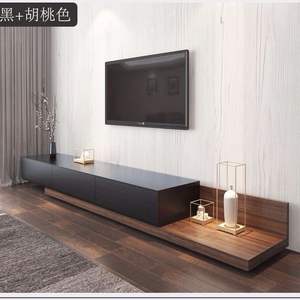 Nordic Style <b>Tv</b> Stand Black Walnut Modern Minimalist Design For <b>Small</b> Apartments - Product Image 3
