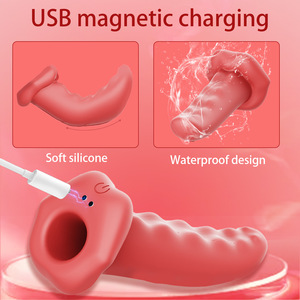<strong>Wearable</strong> Vibrating Strap on Dildo Tongue Licking Silicone Vibrator Adjustable <strong>Harness</strong> Sex Toy USB Rechargeable Adult Pleasure - Product Image 5