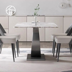 Chân Đế Hình Bán Nguyệt Sáng Tạo Phòng Ăn Tối Giản Hiện Đại Bằng Thép Không Gỉ Đặt Làm Bàn Và Ghế Ăn Nửa Mặt Trăng - Product Image 5