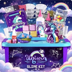 Kit de Slime DIY Unicornio Sin Residuos, Juguete Sensorial Blandito con Arcilla de Secado al Aire - Product Image 1