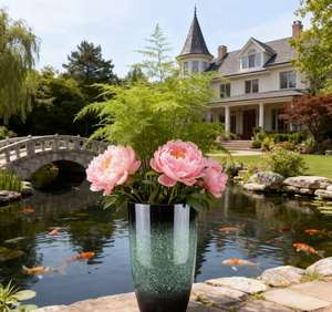 Jardinières en PP durables et hautes, brillantes, 12 pouces, 14 pouces, grandes jardinières rondes légères, trous de drainage, <span class=keywords><strong>jardin</strong></span> d'intérieur et d'extérieur - Product Image 5