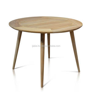 Mid Century Style <b>Round</b> Teak Wood Dining <b>Table</b>, finely sanded in natural colour, perfect for stylish <b>outdoor</b> furniture settings - Product Image 3