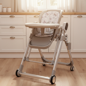 Chaise haute 3-en-1 ergonomique avec roues universelles silencieuses, large et multifonctionnelle, avec ceinture de sécurité - Product Image 2