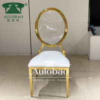 Chaise de banquet de mariage en acier inoxydable doré avec dossier en acrylique transparent pour hôtel, salle à manger, salon, usage commercial