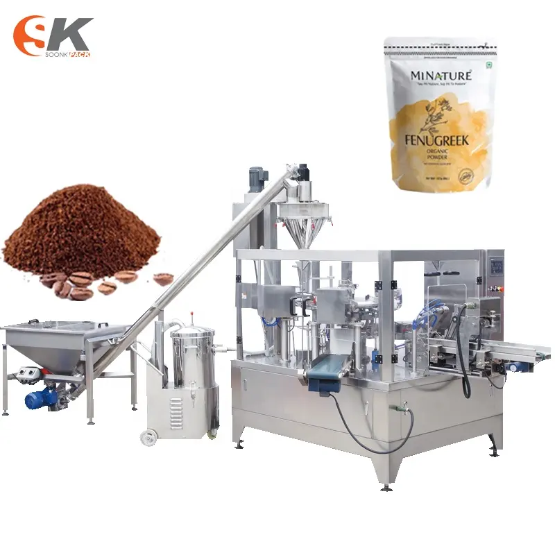 Máquina de embalagem automática Stand Up Zipper Bag Protein Matcha doypack Pouch Sachets Spices Coffee Powder Packaging Machine