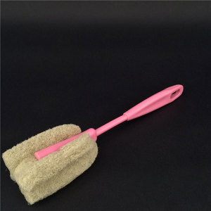 แปรงล้างแก้ว ฟองน้ำด้ามยาว สีชมพู อุปกรณ์ทำความสะอาดขวดในครัว - Product Image 2