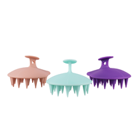 Brosse massante pour cheveux, appareil en Silicone, avec Logo personnalisé, pour shampooing et Massage du cuir chevelu