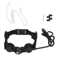Headset Mikrofon Getar Tenggorokan Luar Ruangan dengan Suara Jernih, Earphone Tabung Udara, Tali Leher untuk Radio Dua Arah, Keamanan, dan Aktivitas Berburu