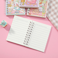 Carnet de notes A7 mini en spirale, mignon, à motifs de dessins animés, ligné, format poche, 80 feuilles, 80 g/m², papeterie Kawaii pour enfants, étudiants et école
