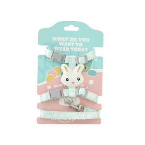 귀여운 사랑스러운 만화 토끼 인형 애완 동물 하네스 가죽 끈 세트 작은 개 고양이 애완 동물 공급에 대한 조정 가능한 크기 - Product Image 4