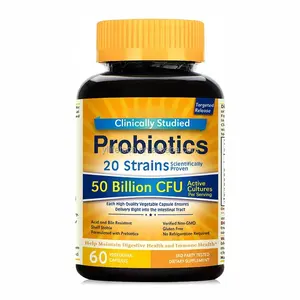 Пробиотические капсулы, клинически изученные пробиотики, добавка 50 миллиардов CFU, устойчивый к желудочной кислоте