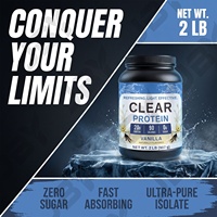 Poudre de Protéine Claire Isolat de Whey Saveur Fraise Marque Privée OEM Formule Personnalisée Sans Sucre Mélange pour Boisson Sportive