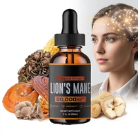 Ausreson Gouttes de Champignon Crinière de Lion Séché Biologique, Extrait de Champignon, Complément Cérébral, Fibres Alimentaires, Gouttes Liquides de Champignons Crinière de Lion en Vrac