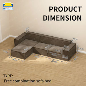 أريكة Unisofa مقطعية بتصميم شمالي للبيع، كنبة معبأة بالتفريغ الهوائي، أريكة فردية لغرفة المعيشة، كنبة مقطعية مضغوطة بدون هيكل - Product Image 3