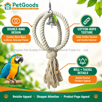 Jouet perchoir en corde de coton pour oiseaux avec corde à mâcher pour la dentition, perchoir suspendu et à poser pour perroquets, décoration de cage, enrichissement, vente en gros