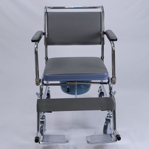 Four-Wheel Functional <b>Commode</b> <b>Chair</b> Aluminum Alloy Lightweight With Toilet For Elderly And Disabled - Product Image 3