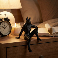 Figurine d'Anubis noire imprimée en 3D, statue de dieu de la mythologie égyptienne, sculpture décorative de collection pour la maison ou le bureau