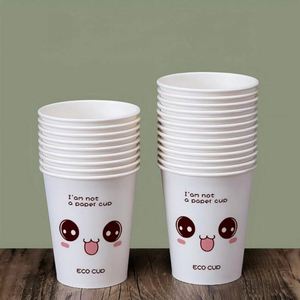 Gobelets en carton jetables à paroi simple, durables et étanches, avec couvercle assorti, imprimés sur mesure pour fêtes et café - Product Image 4