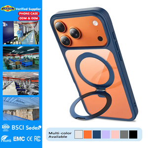 Factory OEM ODM Magnetic Ring <b>Stand</b> Phone Case Shockproof Clear <b>Back</b> Protective Shell Support Custom Logo Packaging Color - Product Image 1