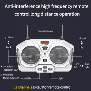 Samtoycn 11CH 1:20 RC Excavatrice <span class=keywords><strong>JCB</strong></span> <span class=keywords><strong>Jouet</strong></span> de Construction Camion Monstre RC Grue Camion Excavatrice Télécommandée en Alliage Métallique - Product Image 4