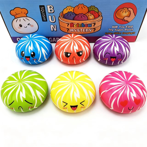 Dumpling Shape PU Stress Relief Ball Soft Squishy <b>Fidget</b> Squeeze Toy for Anxiety Relief - Product Image 4