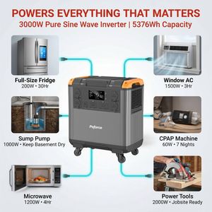 OEM 3000W 便携式发电站 5376Wh LiFePO4 移动储能系统 太阳能发电机 全家庭备用 UPS - Product Image 3