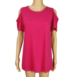 เสื้อผู้หญิงแขนสั้นแบบโปร่ง ตัดเย็บทรงหลวม ไหล่ตก สไตล์เสื้อยืด ขายส่ง - Product Image 5