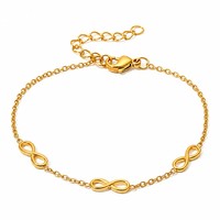 Vente en gros de nouveaux bracelets tendance en acier inoxydable plaqué or 18 carats, bijoux à la mode avec symbole infini pour femmes