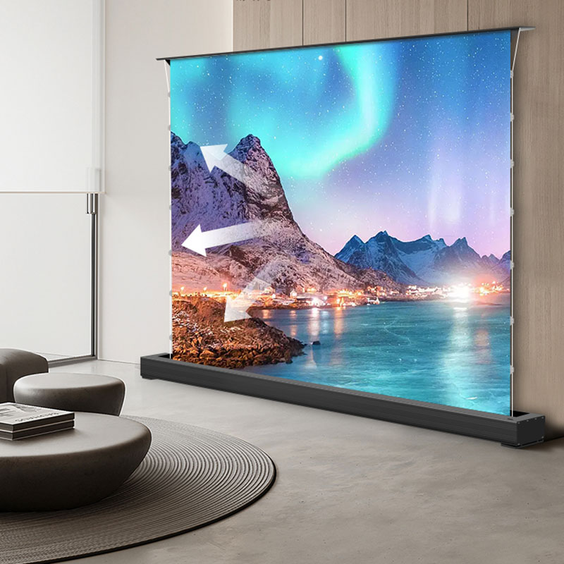 Giá Đỡ Cơ Giới 120 Inch Màn Hình Chiếu 3d Kéo Lên Màn Hình Máy Chiếu Tầng 16:9 Di Động Nâng Sàn Điện