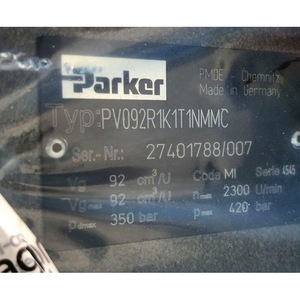 Pompe à piston Parker Pv092r1k1t1nmmc 92 cm3/U 2300 L/min 350 bar Pompe hydraulique - Product Image 2
