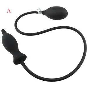 Silicone large black inflatable anal plug butt plug penis dilator sex toys for Men Woman Gay