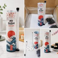 Tube en papier pour sushi avec doublure en aluminium pour l'emballage des chaînes de restaurants, production rapide en 5 jours, personnalisation, vente en gros, fourniture OEM