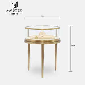 Vitrine d'exposition MASTER, présentoir à bijoux, vitrine en <span class=keywords><strong>verre</strong></span> de haute qualité, design rond, comptoir pour salon professionnel, foire, événement - Product Image 5