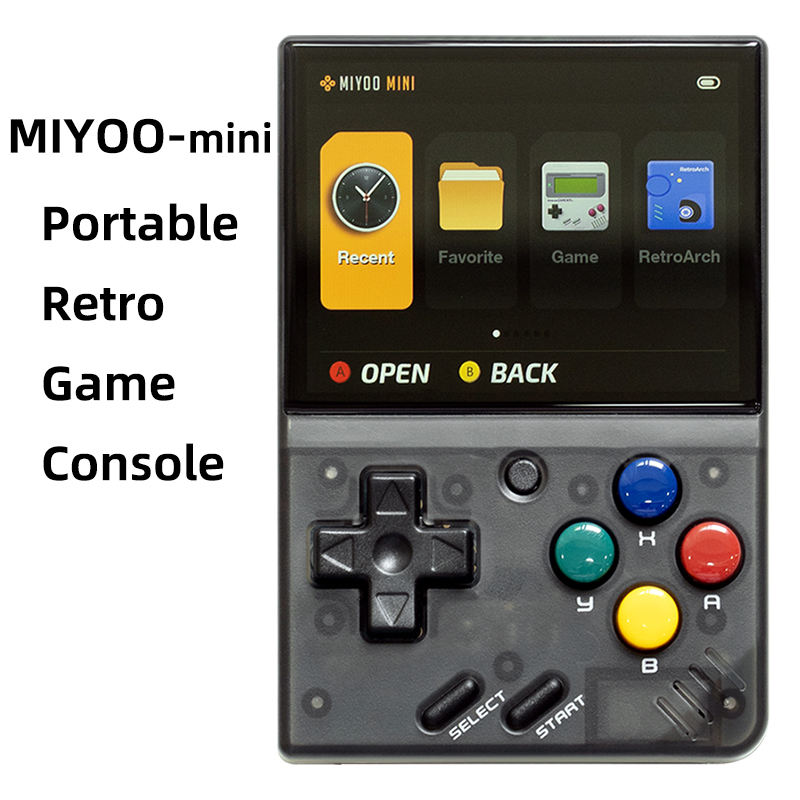 コレクター用フールメタルMiyoo Mini V4 ブラックゴールド MIYOO MINI V4 Retro Handheld Game Console - 2.8 Inch HD Screen