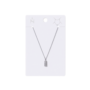 Collar de acero inoxidable con colgante rectangular para mujer, joyería de moda. - Product Image 1