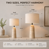 Lampe de table en travertin de luxe avec abat-jour en tissu E27, lampe de chevet moderne en pierre naturelle pour la maison et l'hôtel