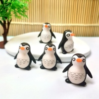 Décoration de fête de Noël d'hiver, animaux, 100 pièces/lot, figurines d'animaux en résine miniature, pingouins, pour jardin féerique, décoration de gâteau